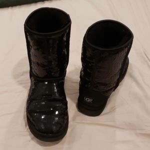 Black sequin UGGs size 10